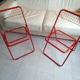 Pair of TED NET Niels GAMMELGAARD red chairs for IKEA