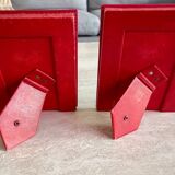 Paire de cadre porte photo vintage rouge