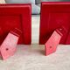 Pair of vintage red photo holder frames