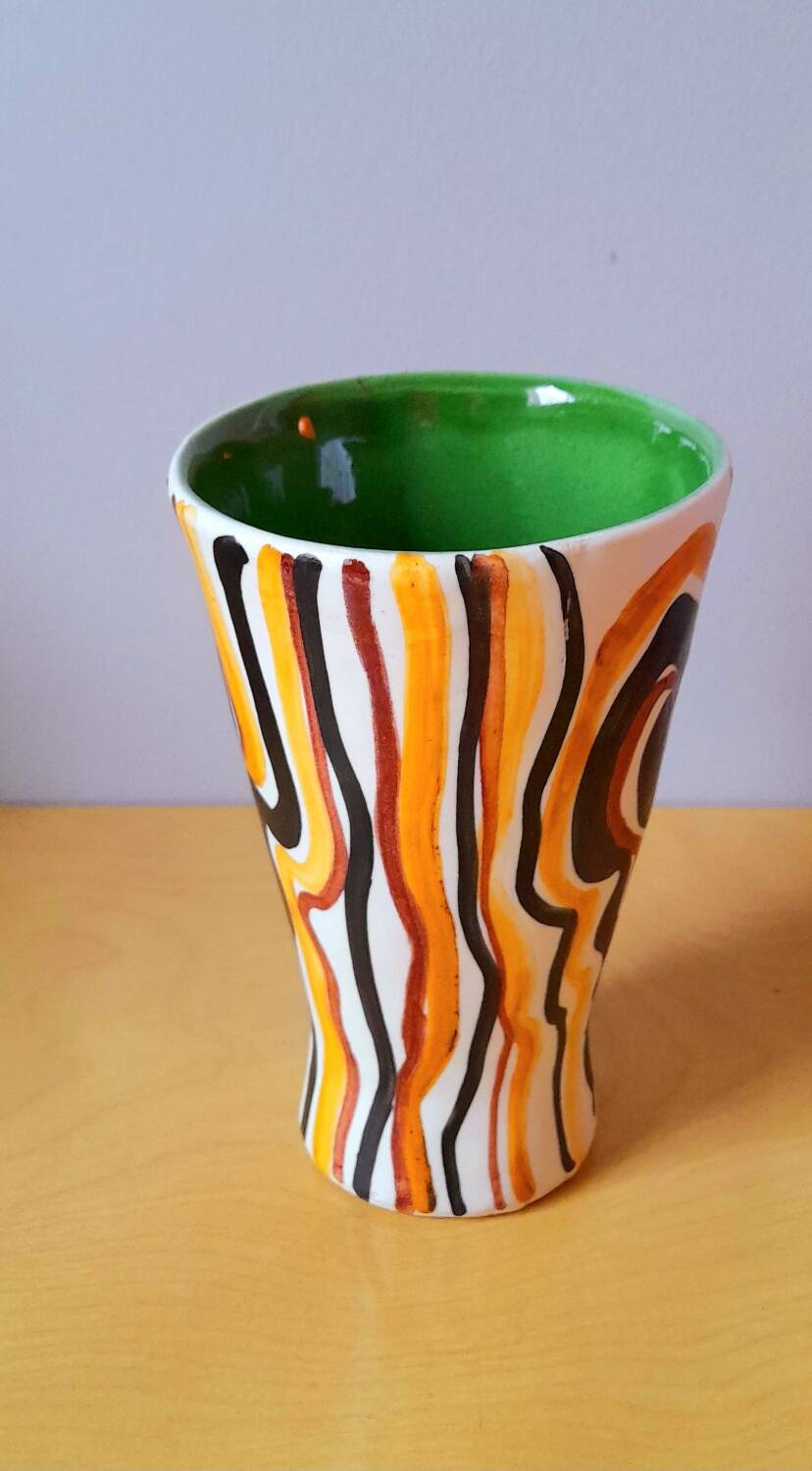Enamelled ceramic vase 60s