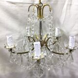 Chandelier with 5 lights in bronze and crystal