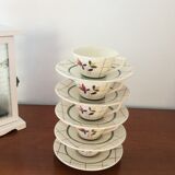 Set of 5 cups and 5 under cup old gien model tamaris