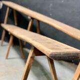 Pair of XXL oak farmhouse bench