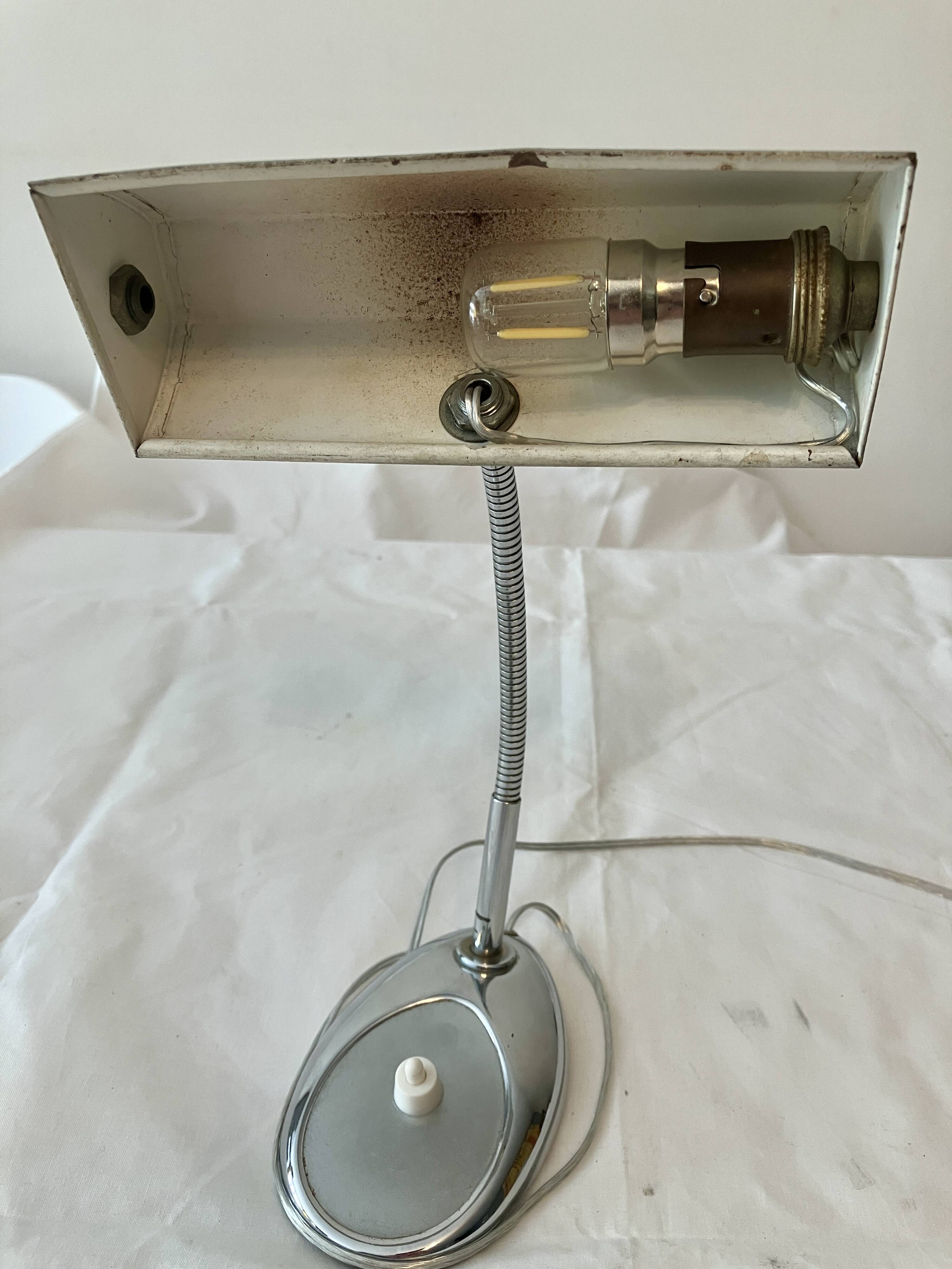 1960s steel and chrome desk lamp
