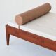 Scandinavian daybed in teak, wool and leather Denmark 1960