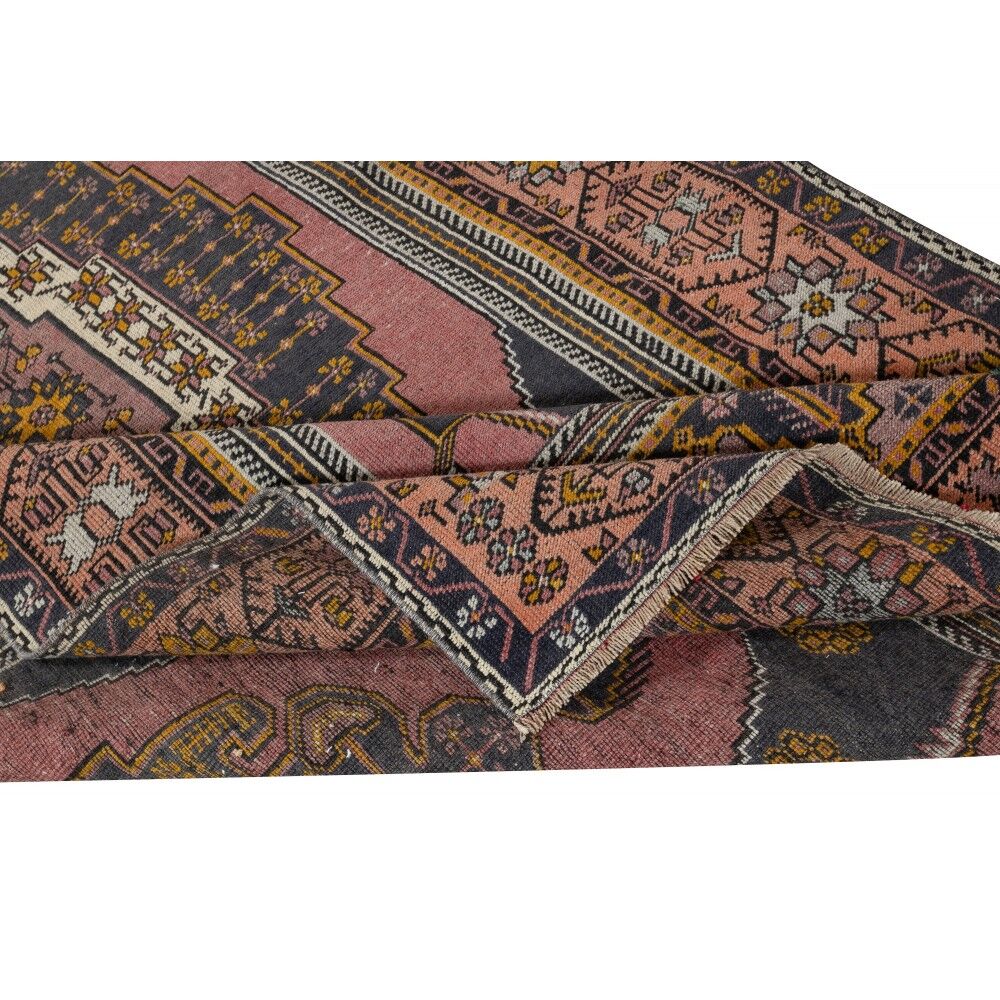One-of-a-kind Vintage Oriental Rug, 100% Wool, Hand-knotted Turkish Carpet with Tribal Motifs