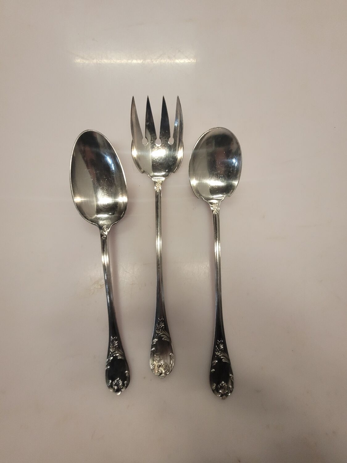 Christofle silver metal salad service mid-20th century