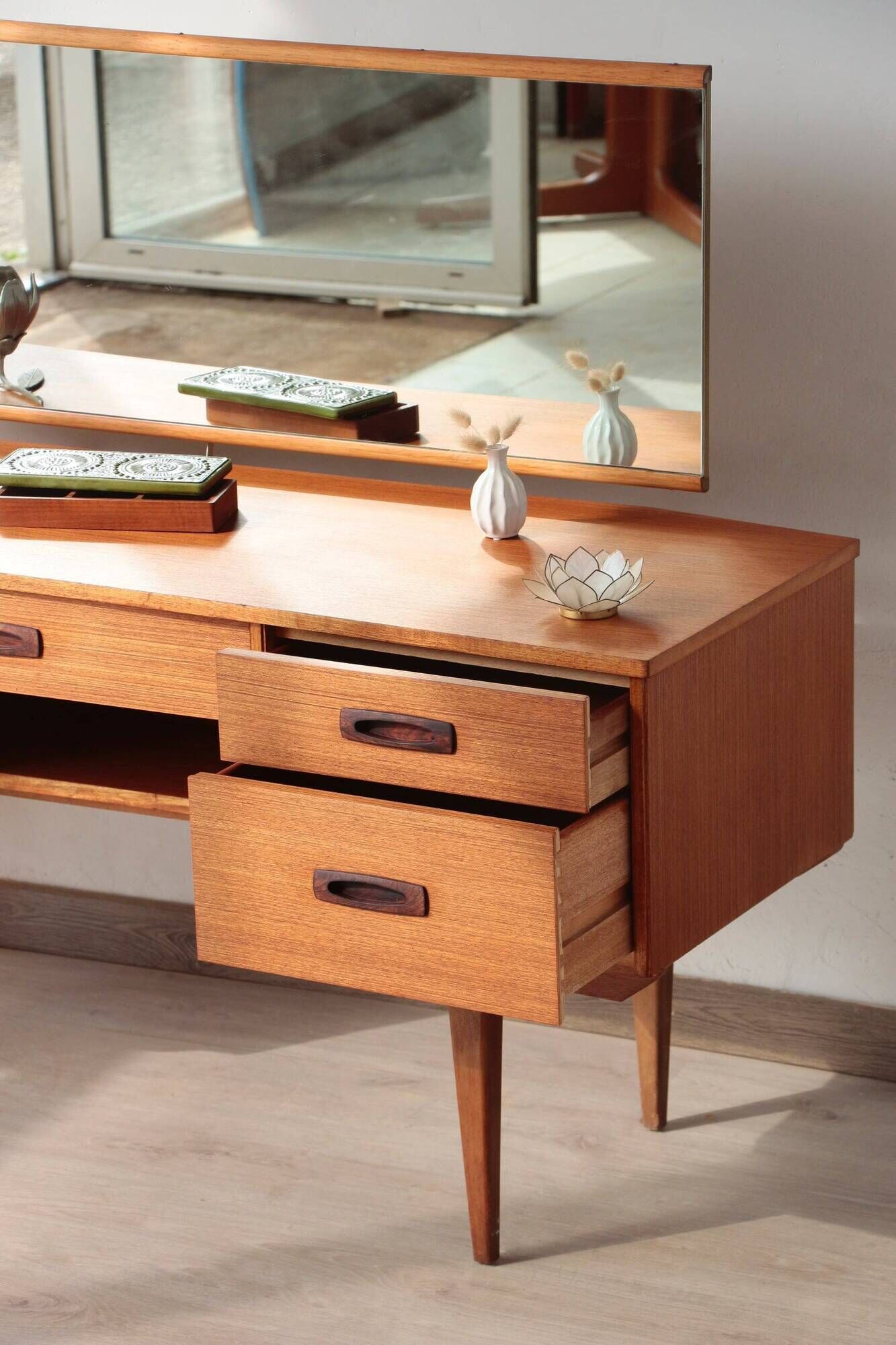 Vintage English Teak Dressing Table – Limelight Furniture – 1960s