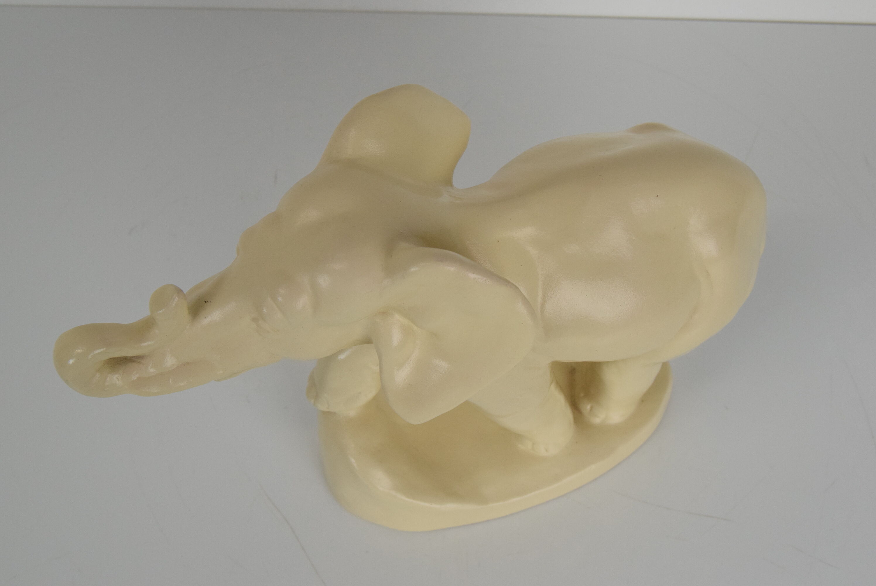 Art deco Ceramic Sculpture Elephant,Czechoslovakia,1930