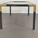 Gunmetal gold metal and smoked glass coffee table from the 70s