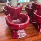 Pair of vintage glazed ceramic candle holders