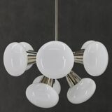 1970s Sputnik Chrome Plated 9-Flamming Chandelier by Kamenicky Senov , Czechoslovakia