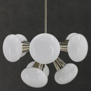 1970s Sputnik Chrome Plated 9-Flamming Chandelier by Kamenicky Senov , Czechoslovakia