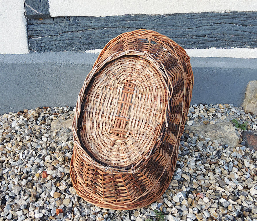 Old Wicker Log Basket / Rattan