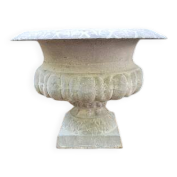 Cast iron vase grey jardiniere planter