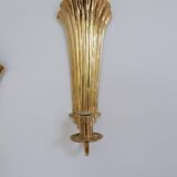 Pair of Art Deco brass wall sconces by Holmström, Arvika, Sweden, 1940s.