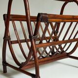 Vintage 1960s rattan magazine holder