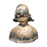 Buste jeune fille ancien, en plâtre
