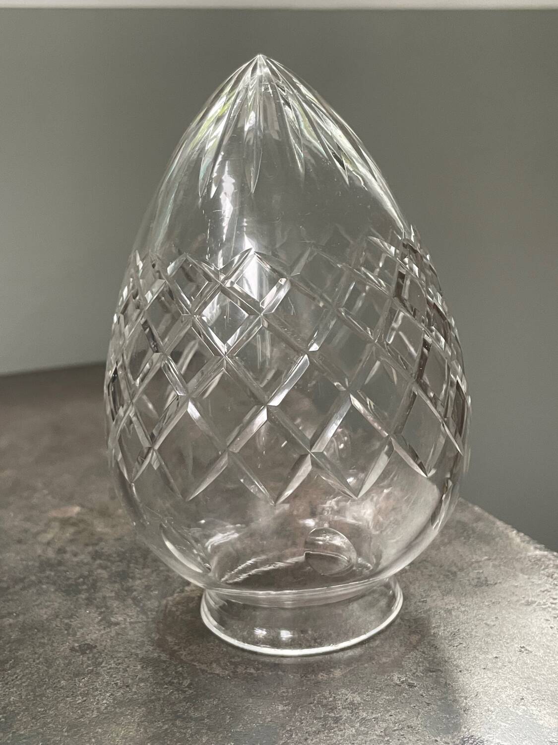 19th century cut crystal shell globe