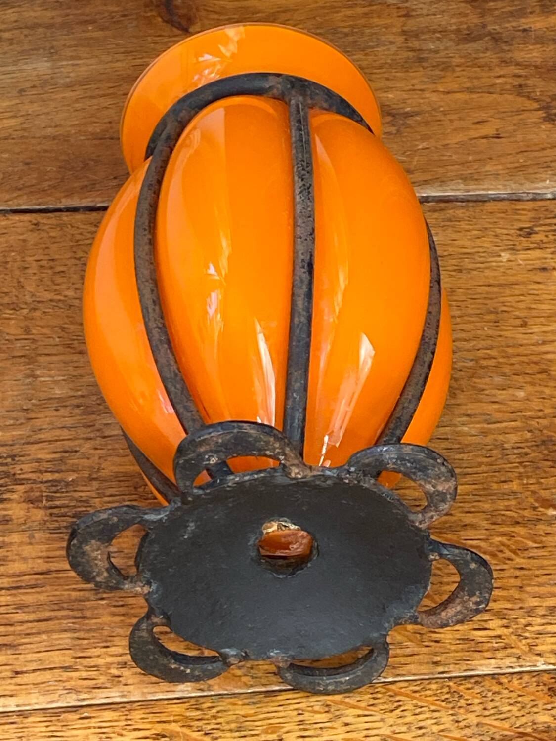 Blown glass vase encased