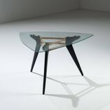 Triangular coffee table in the manner of Alfred Hendrickx