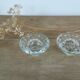 Paire de bougeoirs vintage en verre