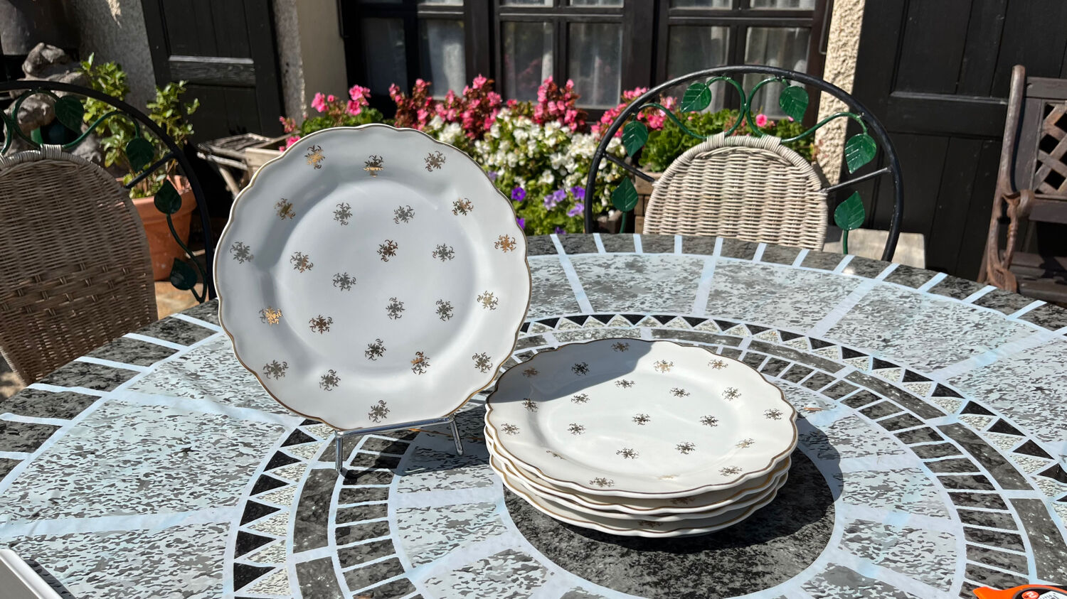 Lot of 5 Limoges ULIM flat plates 1950
