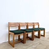 Set of 4 Maison Regain Vintage Chairs – Brutalist Solid Elm