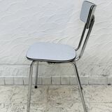 Set of 4 vintage grey chrome Formica kitchen chairs.