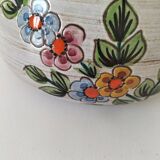 Plat grès émaillé motif floral