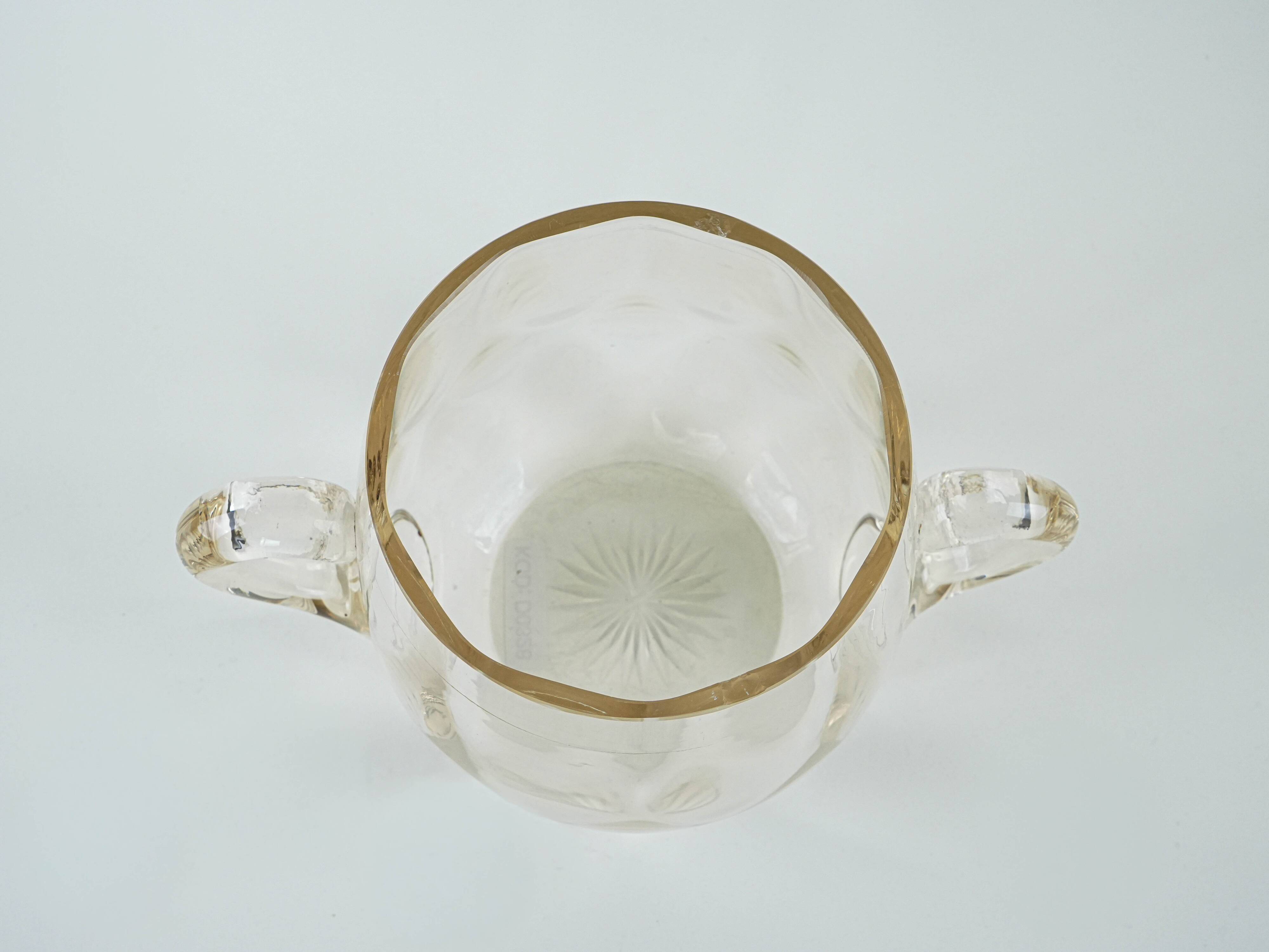 Glass ice bucket, Italian design, 1970s, made in Italy