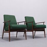 1960 Henryk Lis Mid Century Armchair in Green Tweed