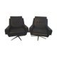Paire de fauteuils club pivotant