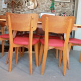 Lot of 6 ELF chairs in wood and vinyl