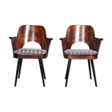 Restored Pair of Mid-Century Armchairs by Oswald Heardtl, Beech, Czechia, 1950s