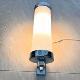 Chrome milk glass Bauhaus / Functionalist wall lamp - 1930s