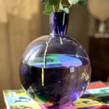 Purple vase inclined