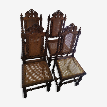 Quatre chaises style Henri II, des années 1850-1900