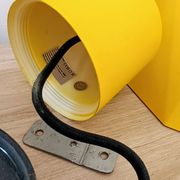 Vintage Bakelite origami-shaped yellow pendant light