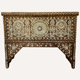 19th century Syrian, mother of pearl inlay marquetry wedding cabinet or chest
