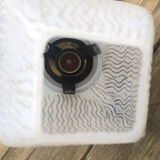 Glass and gold metal tulip wall lights