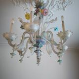 Lustre en verre Murano multicolore vers 1900