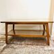 Vintage Scandinavian wood and glass coffee table