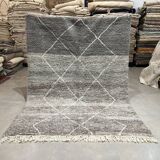 Carpet BeniOurain gray striped white  212x290cm