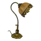 Lampe vintage à col de cygne en bronze doré et soie
