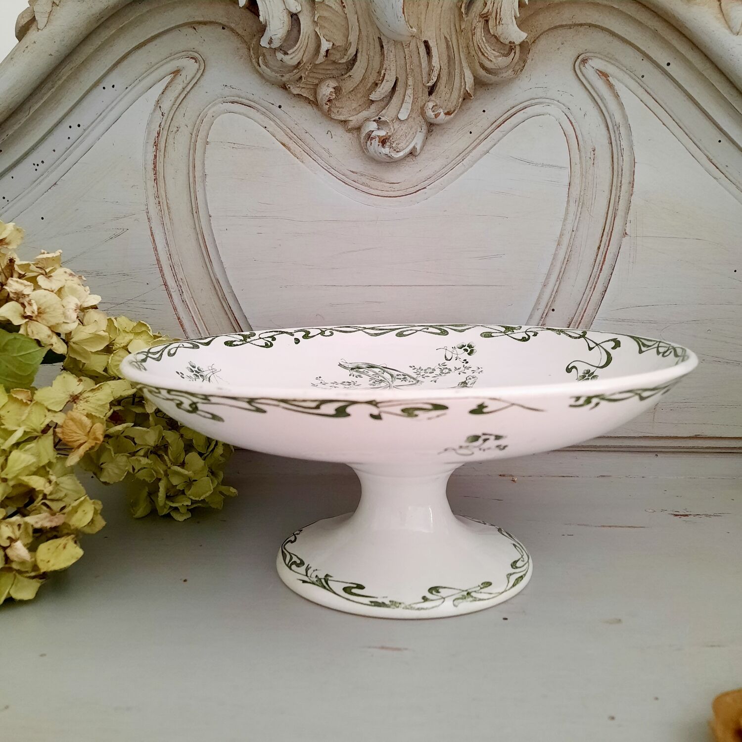 Antique earthenware fruit bowl