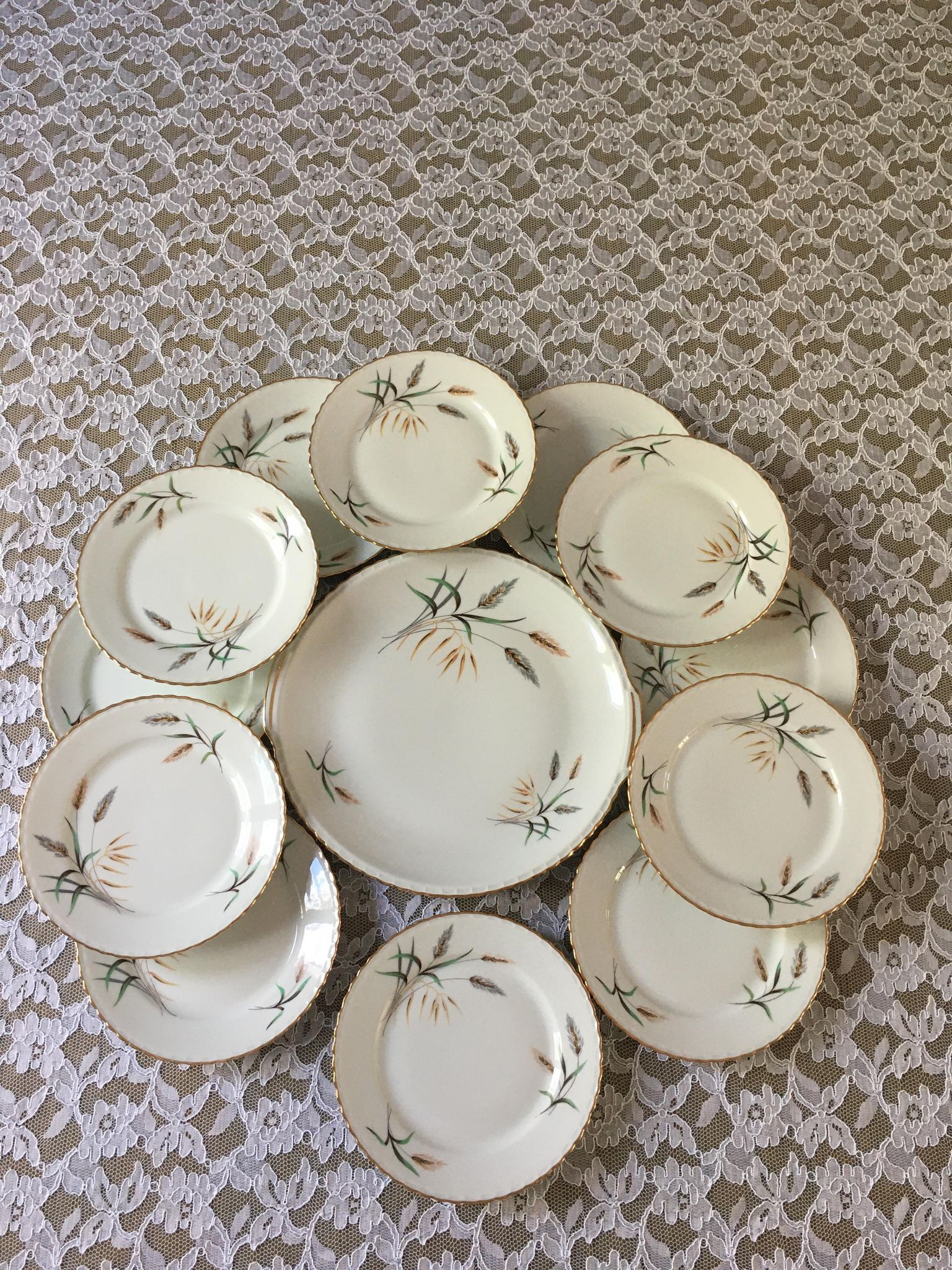 Service à dessert en porcelaine royale de luxe 1960