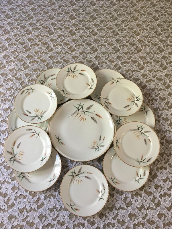 Service à dessert en porcelaine royale de luxe 1960
