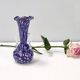 Vase en verre de Murano bleu attribué à Fratelli Toso avec des murrines, Italie