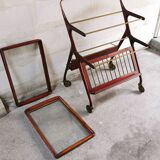 Table, bar trolley on wheels. removable tray. design 50 vintage italy